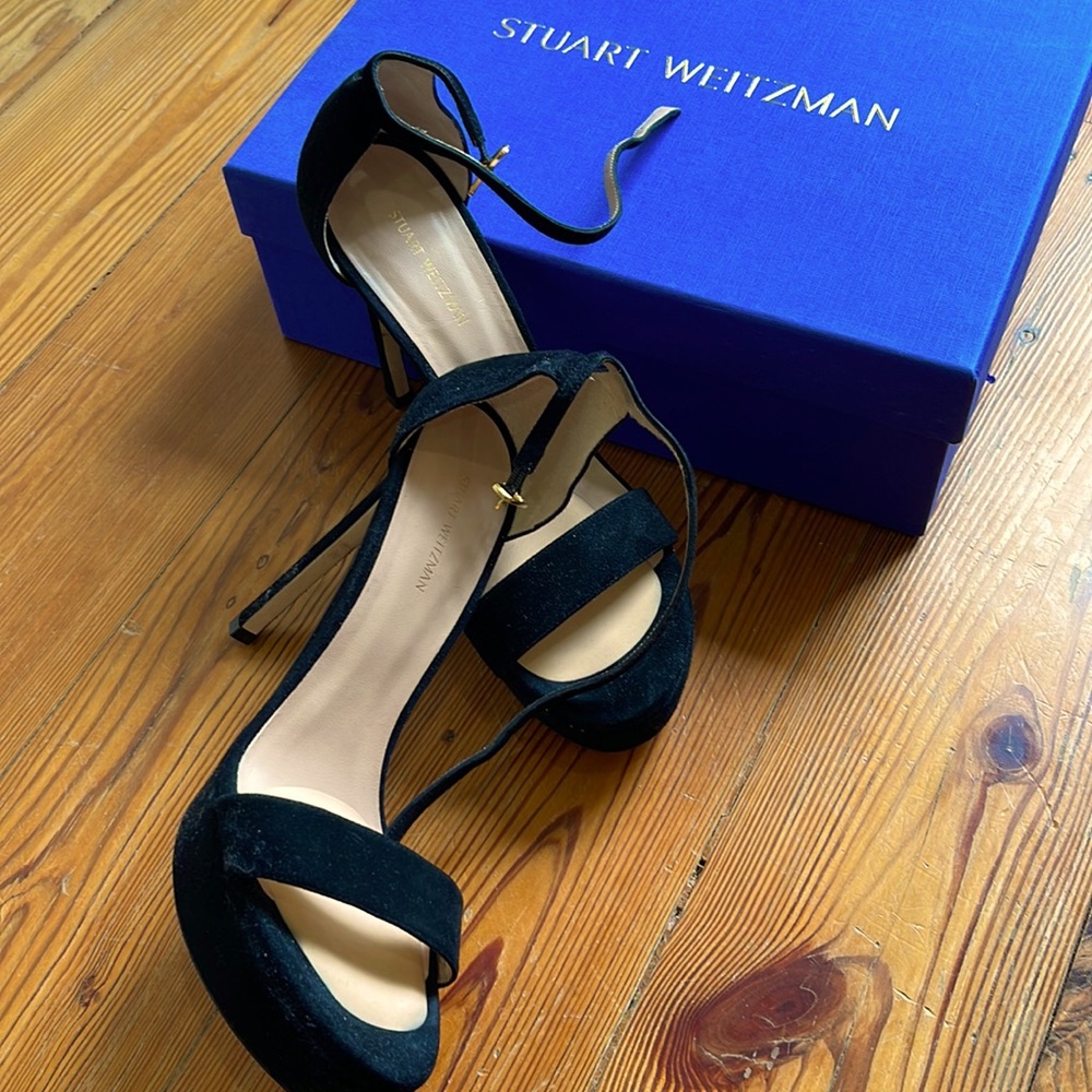 Stuart Weizman velvet platform